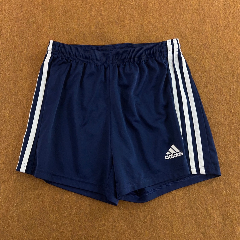 Adidas Mens XS Navy Blue Primegreen Aeroready 3-Stripe Soccer Shorts